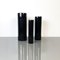 Modern Italian Black Glazed Ceramic Cylindrical Vases by Milesi Milano, 1980s, Set of 3 2