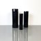 Moderne italienische zylindrische Vasen aus schwarz glasierter Keramik von Milesi Milano, 1980er, 3er Set 2