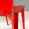 Moderner italienischer Lamda Stuhl aus rotem Metall, Marco Zanuso und Richard Sapper, 1970er 3