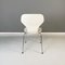 Modern Danish White Wooden and Steel Chair attributed to Phoenix, 1970s 5
