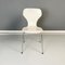 Modern Danish White Wooden and Steel Chair attributed to Phoenix, 1970s 2