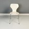 Modern Danish White Wooden and Steel Chair attributed to Phoenix, 1970s, Image 2