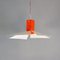 Lámpara de araña italiana moderna de metal naranja y blanco, años 80, Imagen 9