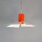 Modern Italian Orange and White Metal Chandelier, 1980s 9