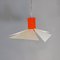 Lámpara de araña italiana moderna de metal naranja y blanco, años 80, Imagen 6