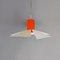 Lámpara de araña italiana moderna de metal naranja y blanco, años 80, Imagen 7