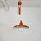Lámpara de araña italiana Mid-Century moderna de metal naranja con soporte deslizante, años 60, Imagen 3