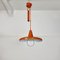 Lustre Mid-Century en Métal Orange avec Support Coulissant, Italie, 1960s 3