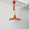 Lámpara de araña italiana Mid-Century moderna de metal naranja con soporte deslizante, años 60, Imagen 2