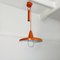 Mid-Century Italian Modern Orange Metal Chandelier with Sliding Support, 1960s 2