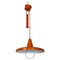 Lámpara de araña italiana Mid-Century moderna de metal naranja con soporte deslizante, años 60, Imagen 1