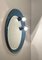 Mid-Century Oval Wall Mirror with Blue Glass Frame and Magnetic Lights, Italy, 1960s 4