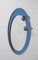 Mid-Century Oval Wall Mirror with Blue Glass Frame and Magnetic Lights, Italy, 1960s 7