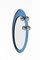 Mid-Century Oval Wall Mirror with Blue Glass Frame and Magnetic Lights, Italy, 1960s 16