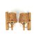 Italian Louis Sognot Style Sconces Lantern in Rattan and Bamboo, 1970s, Set of 2 8