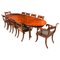Tavolo da pranzo antico Regency a fisarmonica con sedie, XIX secolo, set di 11, Immagine 1
