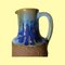 Dänische blaue tropft Keramikvase, 1950er 5