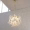 Murano Crystal and White Glass Petal Suspension Lamp, Italy, 1990s 5