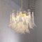 Murano Crystal and White Glass Petal Suspension Lamp, Italy, 1990s 4