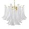 Murano Crystal and White Glass Petal Suspension Lamp, Italy, 1990s 2