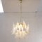 Murano Crystal and White Glass Petal Suspension Lamp, Italy, 1990s 3