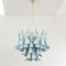 Murano Glass Blue and White Color Petal Suspension Lam, Italy, 1990s 3