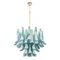 Murano Glass Blue and White Color Petal Suspension Lam, Italy, 1990s 1