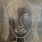 Felix Bachmann, Portrait de Femme Noir, 2022, Acrylique sur Bois, Encadré 4