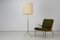 Vintage Tripod Floor Lamp in Brass with Wild Silk, 1960s 11