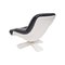 Space Age Lounge Chair In White Fiberglass and Black Leather, 1970s 11