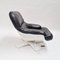 Space Age Lounge Chair In White Fiberglass and Black Leather, 1970s 8