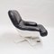 Space Age Lounge Chair In White Fiberglass and Black Leather, 1970s, Image 8