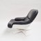 Space Age Lounge Chair In White Fiberglass and Black Leather, 1970s 10