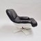 Space Age Lounge Chair In White Fiberglass and Black Leather, 1970s 2