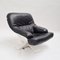 Fauteuil Space Age en Fibre de Verre Blanche et Cuir Noir, 1970s 7