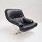 Space Age Lounge Chair In White Fiberglass and Black Leather, 1970s, Image 7