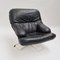 Space Age Lounge Chair In White Fiberglass and Black Leather, 1970s 6