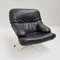 Space Age Lounge Chair In White Fiberglass and Black Leather, 1970s, Image 6