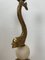 Vintage Brass and Marble Dolphin Table Lamp, France, 1950s 12
