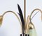 Vintage Kronleuchter aus Messing mit Glasschirmen, 1950er 11