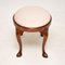 Antique Queen Anne Style Burr Walnut Stool, 1890s, Image 8