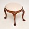 Antique Queen Anne Style Burr Walnut Stool, 1890s, Image 7