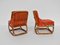 Bamboo Armchairs with Velvet Cushion by Ross Littel & Inger Klingenberg, 1969, Set of 2 3