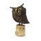 Mid-Century Modern Heavy Copper Owl Sitting on Birch Trunk, 1950s 2