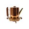 Art Deco Copper Teapot with Wood Lid and Handle 1