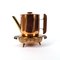 Art Deco Copper Teapot with Wood Lid and Handle, Image 4
