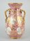 Italian Handpainted Vase in Pink and Gold Vase from Mica, Image 1