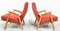 Fauteuils Mid-Century Rouges de Interier Praha, 1960s, Set de 2 3