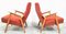 Mid-Century Czechoslovakian Armchairs in Red from Interier Praha, 1960s, Set of 2 3