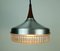Mid-Century Hanging Light in Pressed Bubble Glass, Aluminum & Rosewood, 1960s, Image 5